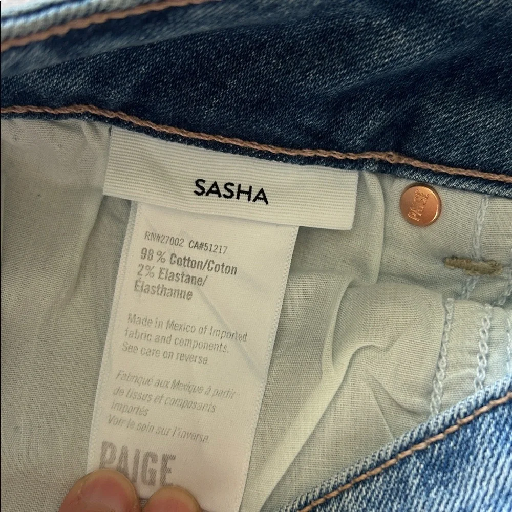 NWT Paige Sasha high-rise, wide leg jeans, medium wash 29” anthro Evereve - Picture 6 of 11
